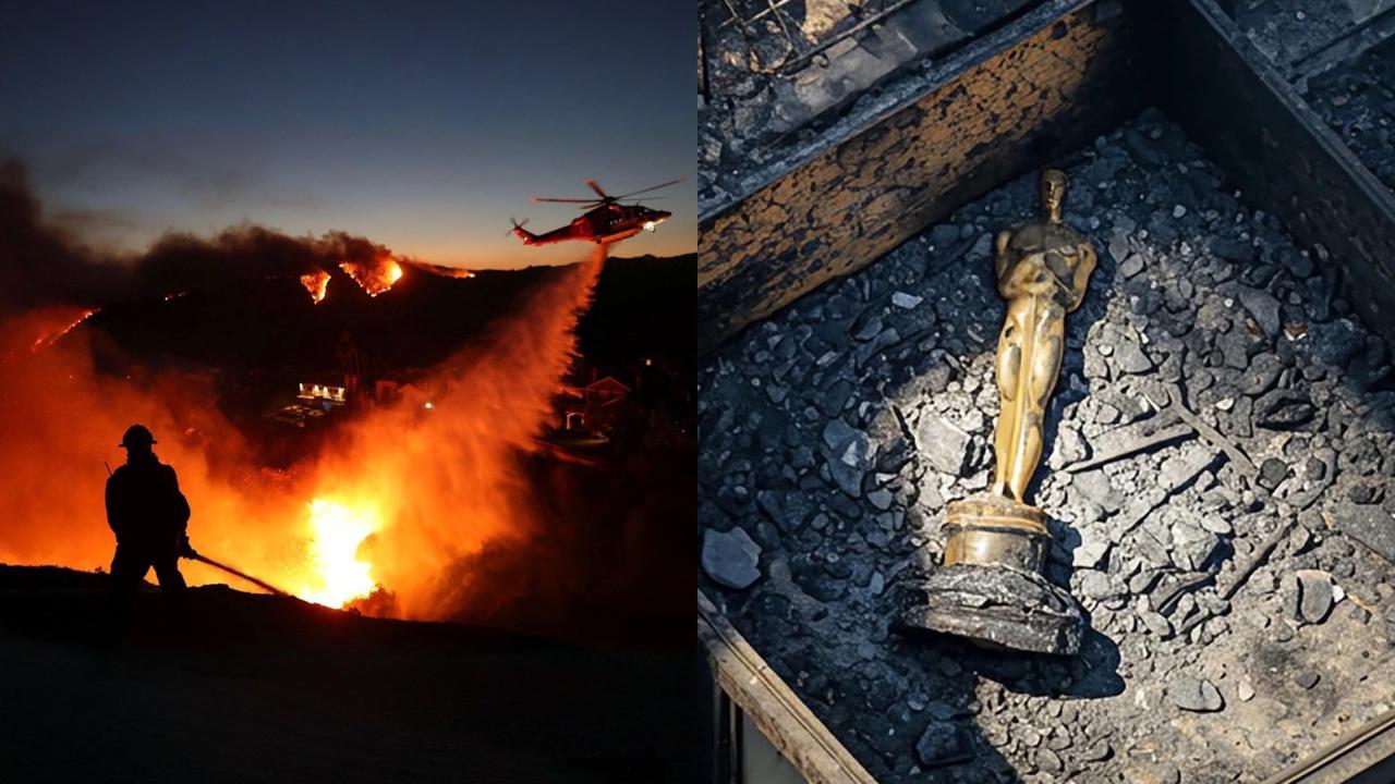 ලැව් ගින්නෙන් විනාශ වූ  ඔස්කාර් සම්මානය